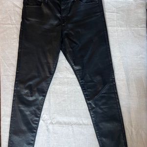 AG ADRIANO GOLDSCHMIED BLACK LEATHER JEANS